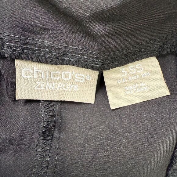 Chico's Zenergy Athletic Pants Sz 3.5S (18S) Pull On Stretch Straight Leg Black - Picture 10 of 12